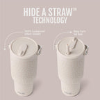 Ello Oasis Go+ 32oz Insulated Stainless Steel Tumbler with Straw, Wild Dot