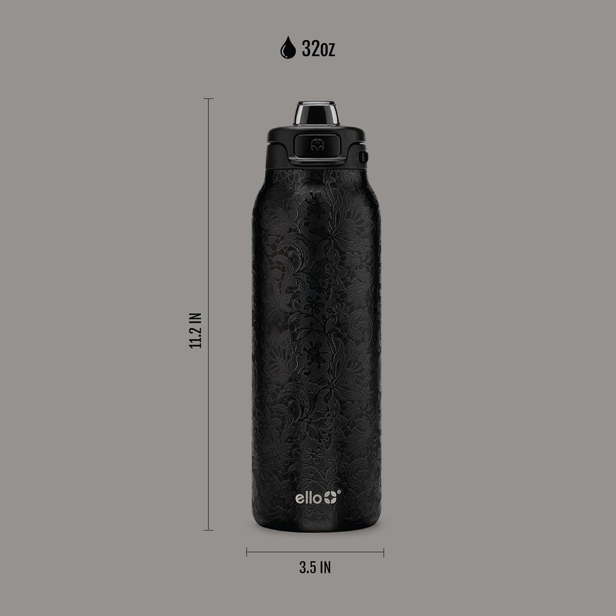 Ello Pop & Fill Insulated Stainless Steel Water Bottle with Quick Fill Lid, Leakproof Locking, Sip or Chug Spout, BPA-Free, Double Wall Vacuum Insulated for Sports, Travel & School- 22oz / 32oz / 40oz