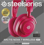 SteelSeries Arctis Nova 7 Wireless Gen 2 - Wireless Gaming Headset for PC - Compatible with PC, PS5, Switch & more - Mobile App Control - 50+ HR with Fast Charge - Mixable 2.4GHz/Bluetooth - Magenta