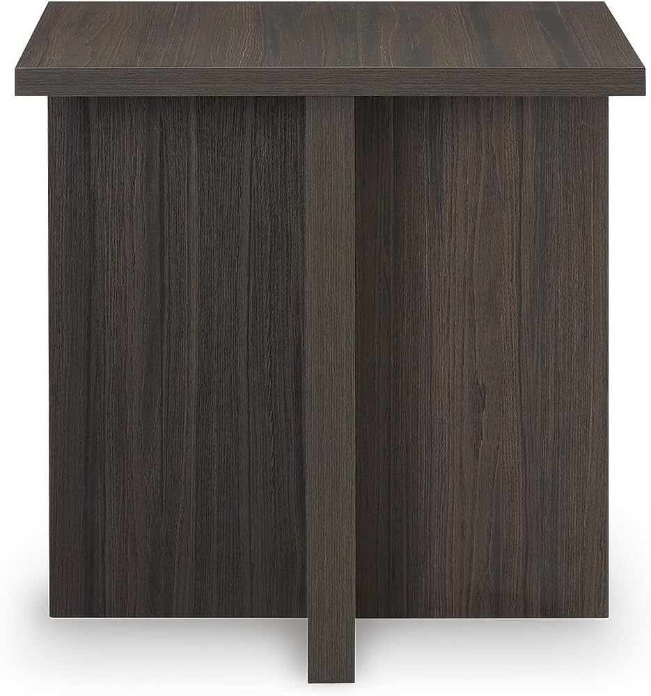 Signature Design by Ashley Zendex Contemporary Table Set with Pedestal Base, Set of 2, Dark Brown