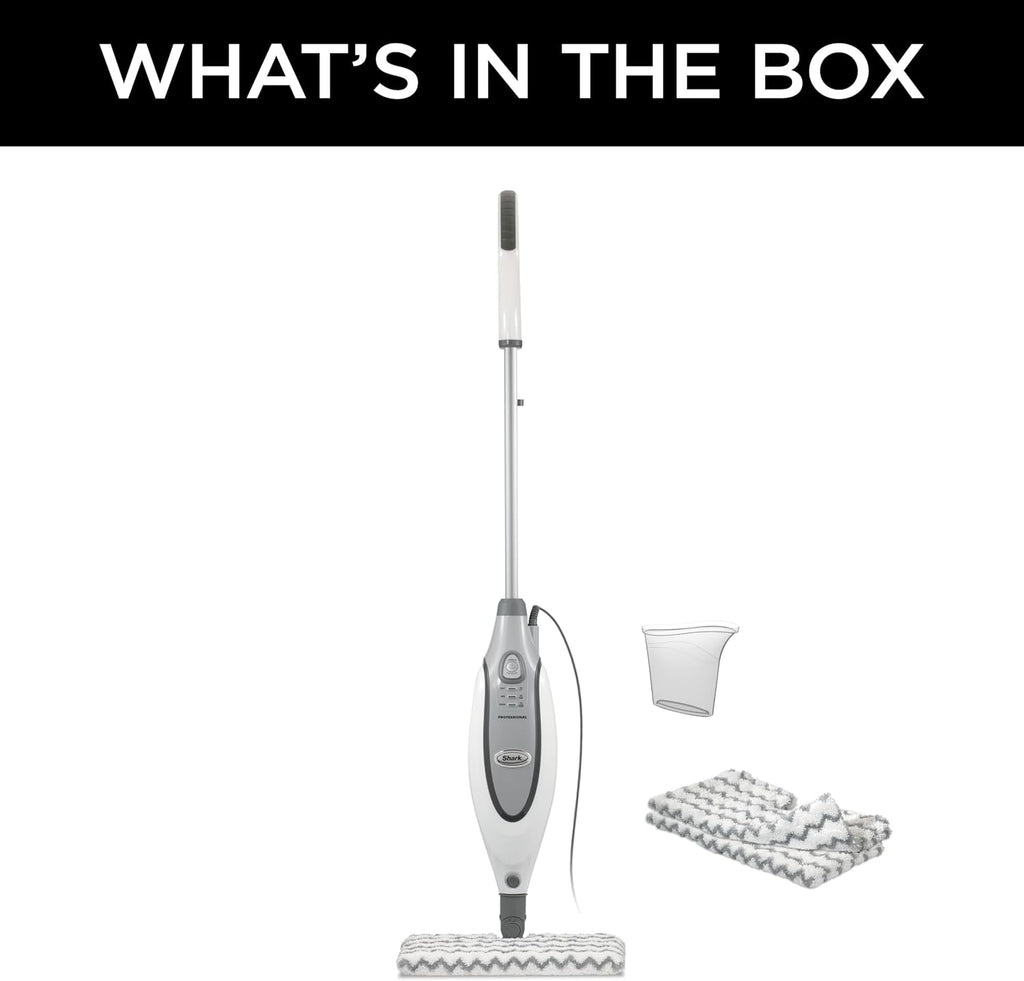 Shark Professional Steam Pocket Mop with 2 Double-sided Pads, White, S3601