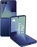 Samsung Galaxy Z Flip7 AI Phone, Thin & Light Foldable Design, Large Cover Screen, 50MP Camera, 256GB Storage, 12GB Memory, 4300mAh Battery, Blue Shadow, 3 Year Extended Warranty (UK Version)