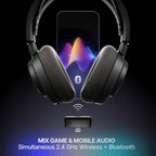 SteelSeries Arctis Nova 7 Wireless Gen 2 - Wireless Gaming Headset for PC - Compatible with PC, PS5, Switch & more - Mobile App Control - 50+ HR with Fast Charge - Mixable 2.4GHz/Bluetooth - Black