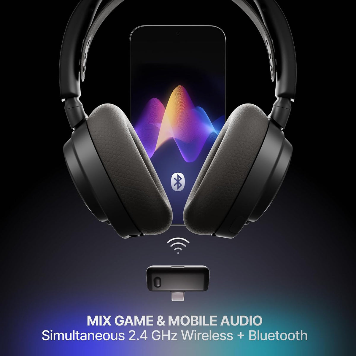SteelSeries Arctis Nova 7 Wireless Gen 2 - Wireless Gaming Headset for PC - Compatible with PC, PS5, Switch & more - Mobile App Control - 50+ HR with Fast Charge - Mixable 2.4GHz/Bluetooth - Black