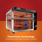 Ninja DCT451 12-in-1 Smart Double Oven with FlexDoor, Thermometer, FlavorSeal, Smart Finish, Rapid Top Convection and Air Fry Bottom , Stainless Steel | Smart Cook thermometer, FlavorSeal, Smart Finish, Air fry, bake, broil, roast, pizza