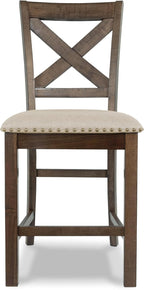 Signature Design by Ashley Rustic Counter Height Bar Stool, Set of 2, Beige