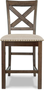 Signature Design by Ashley Rustic Counter Height Bar Stool, Set of 2, Beige