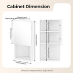 3 Shelves Corner Bathroom Mirror Cabinet,Wall Mounted Bathroom Cabinet