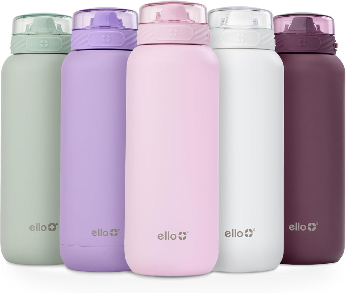 Ello Cooper 22oz Insulated Stainless Steel Water Bottle with Straw, Cashmere