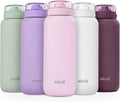 Ello Cooper 22oz Insulated Stainless Steel Water Bottle with Straw, Cashmere