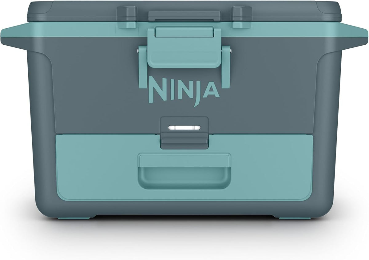 Ninja FrostVault™ 50qt Hard Cooler with Storage Drawer, Halocline Green | Ninja FrostVault keeps food cool, dry & separate under 40°F for days, with 50-qt capacity holding up to 80 cans