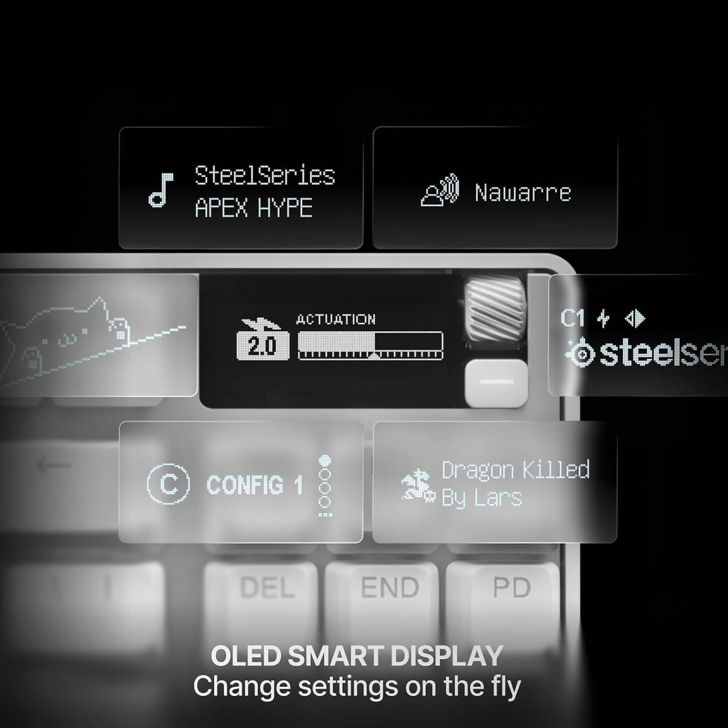 SteelSeries Apex Pro TKL Gen 3 - White Gaming Keyboard - Adjustable Hall Effect Switches; OmniPoint 3.0 - Game-Ready Presets - Rapid Trigger, Protection Mode, Rapid Tap/SOCD - English QWERTY