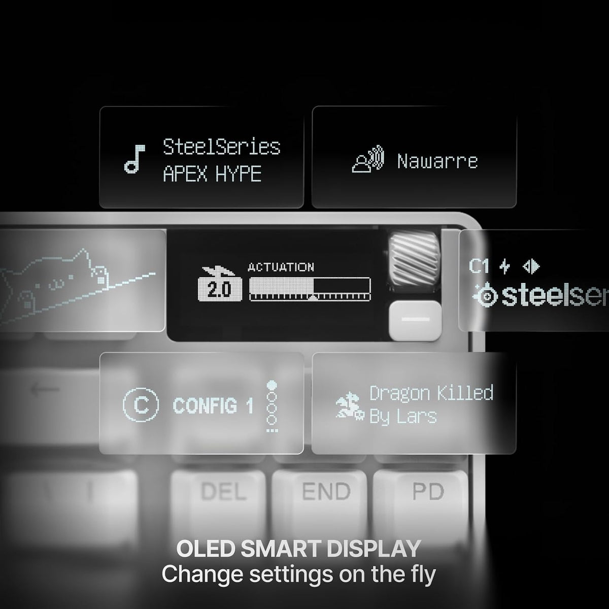 SteelSeries Apex Pro TKL Gen 3 - White Gaming Keyboard - Adjustable Hall Effect Switches; OmniPoint 3.0 - Game-Ready Presets - Rapid Trigger, Protection Mode, Rapid Tap/SOCD - English QWERTY