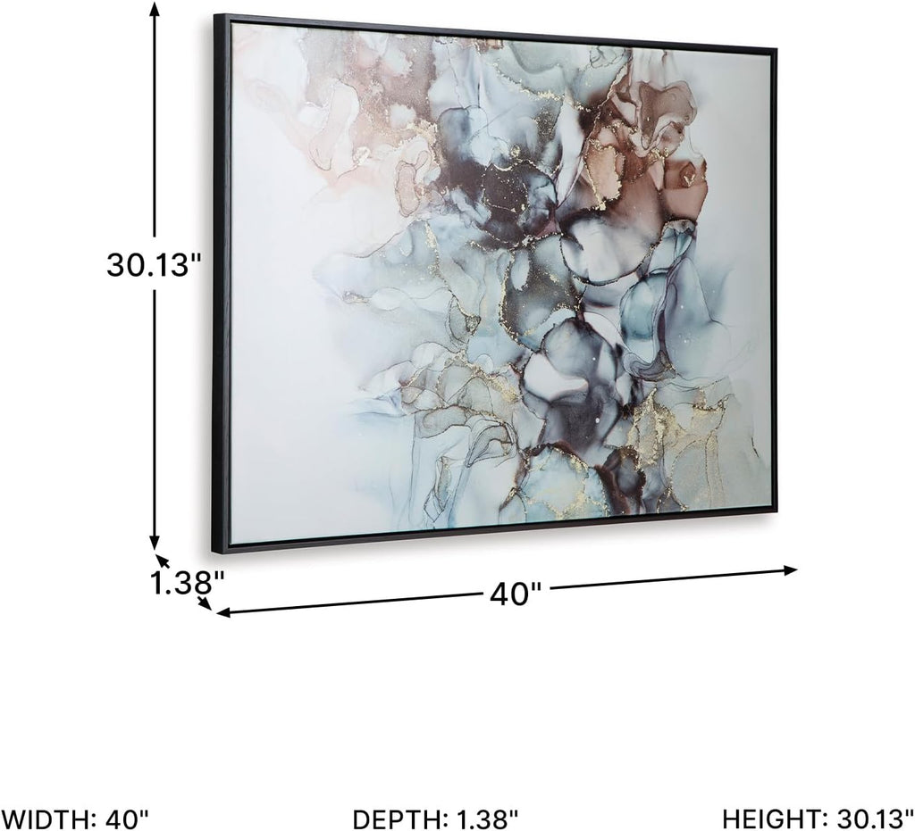Signature Design by Ashley Modern Abstract Wall Art 30x40 for Living Room | Gallery wrapped canvas in a polystyrene outer frame, For dining rooms, guest spaces, and home offices, Jordsboro Series
