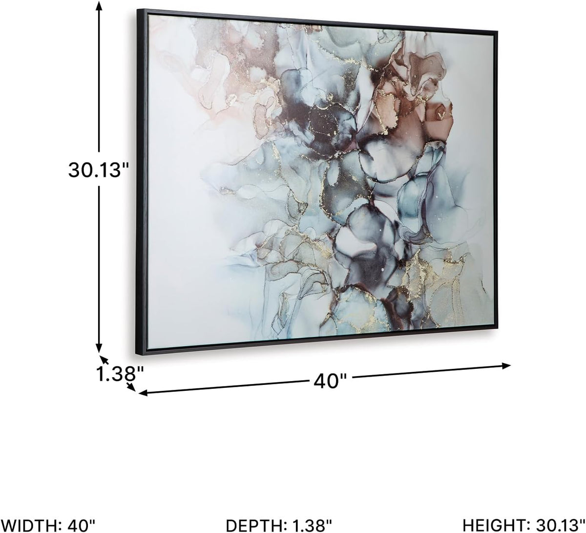 Signature Design by Ashley Modern Abstract Wall Art 30x40 for Living Room | Gallery wrapped canvas in a polystyrene outer frame, For dining rooms, guest spaces, and home offices, Jordsboro Series