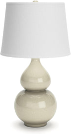 Signature Design by Ashley Saffi 30" Tall Ceramic Table Lamp, Cream | Textured crackle glaze ceramic base, Adjustable 3-way switch for custom ambiance, Light-diffusing fabric drum shade