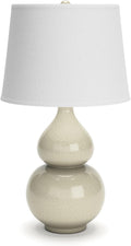 Signature Design by Ashley Saffi 30" Tall Ceramic Table Lamp, Cream | Textured crackle glaze ceramic base, Adjustable 3-way switch for custom ambiance, Light-diffusing fabric drum shade