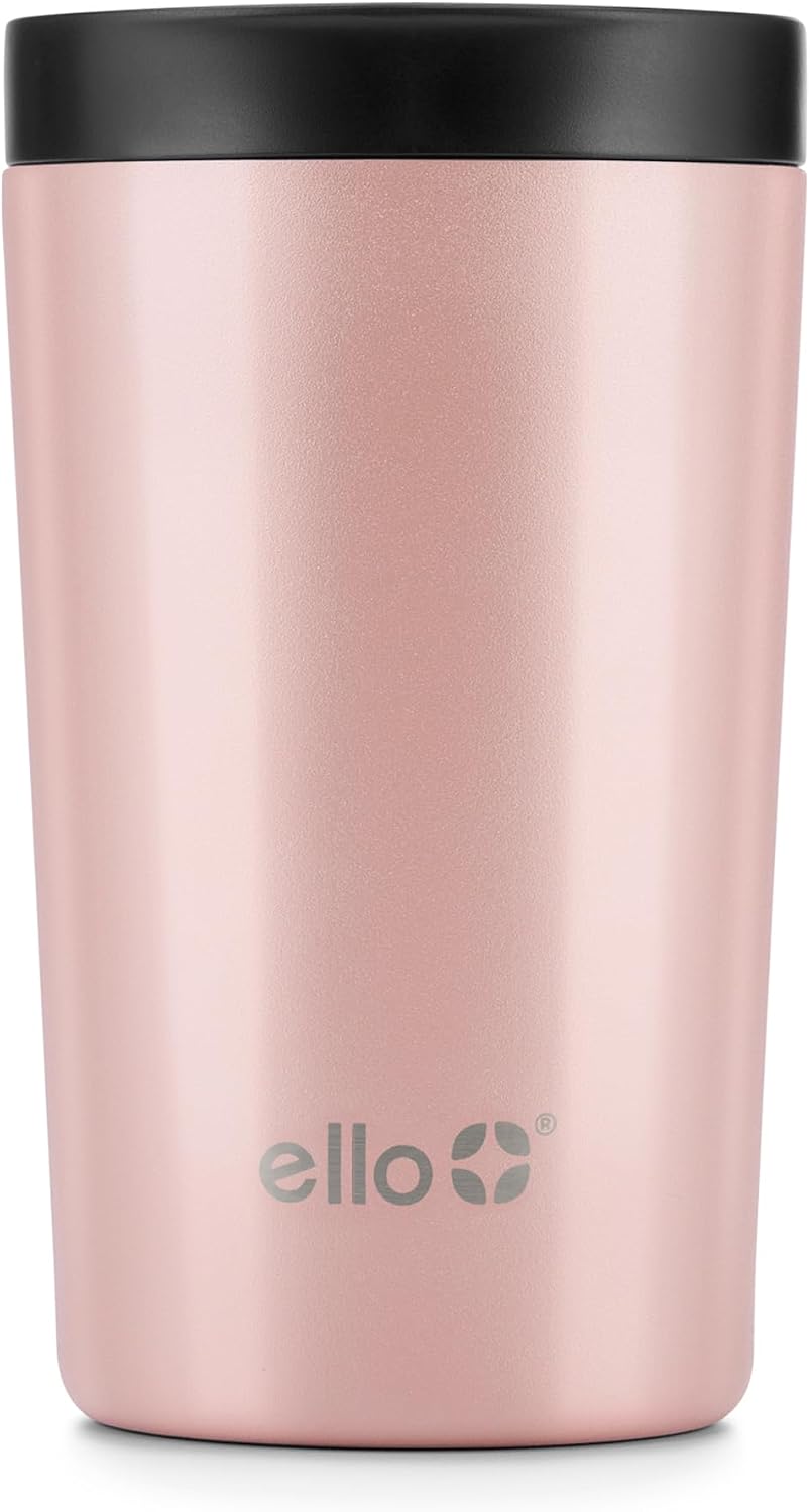 Ello Jones Stainless Steel Travel Coffee Mug - Travel Tea Mug, 11oz, Rosegold
