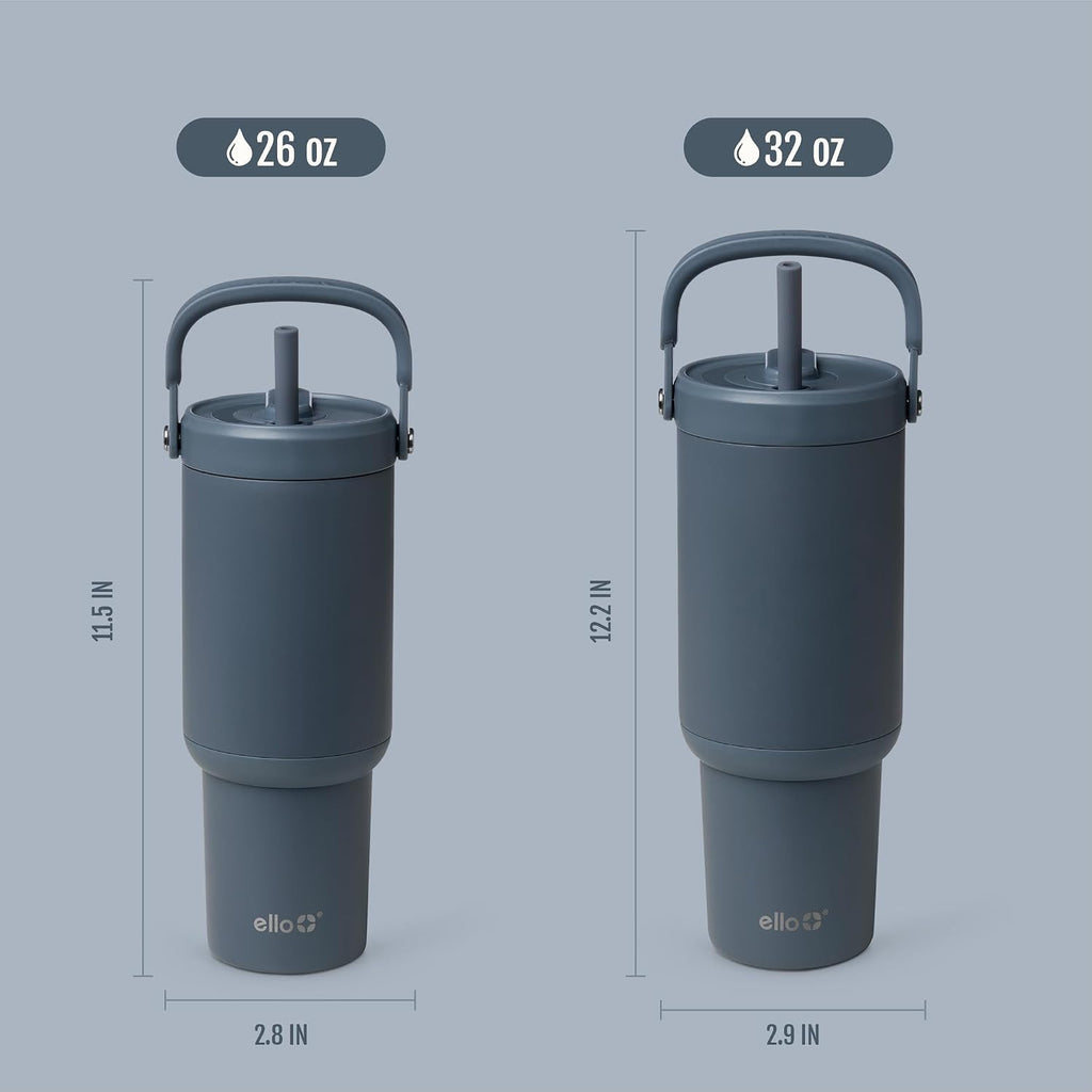 Ello Oasis Go+ 32oz Insulated Stainless Steel Tumbler with Straw, Horizon