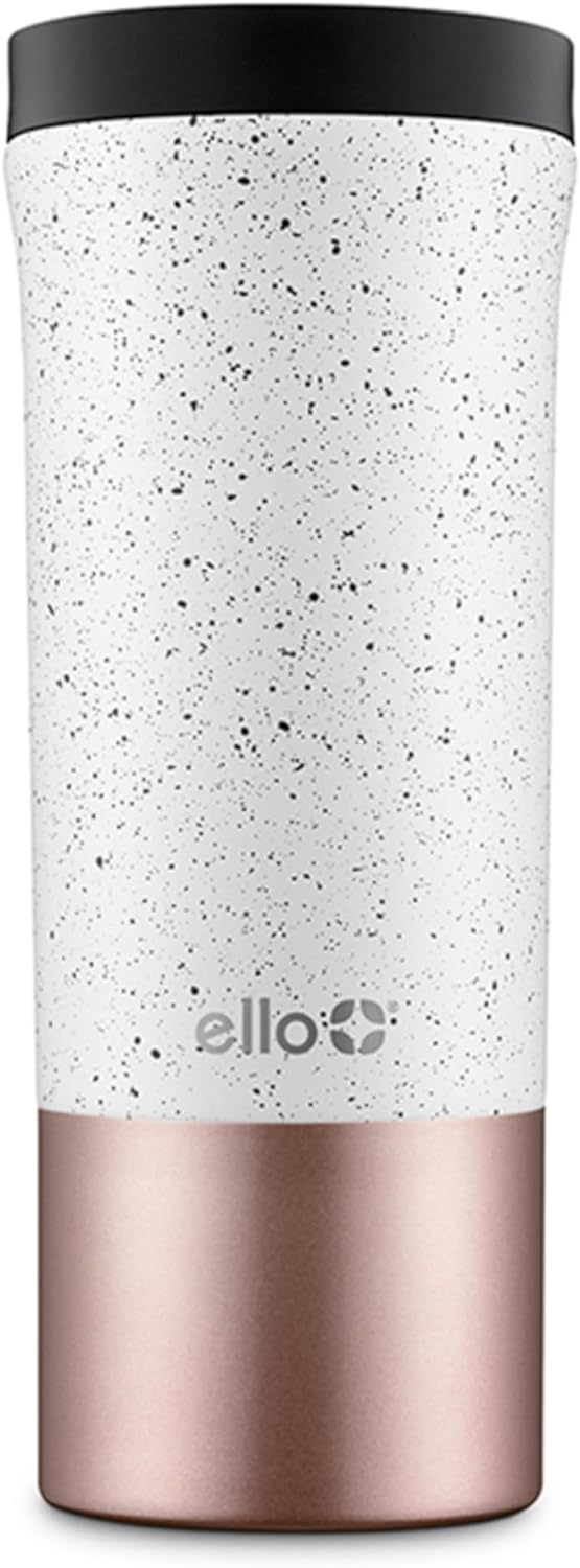 Ello Miri 16oz Insulated Stainless Steel Travel Mug with Slider Lid, Rosegold