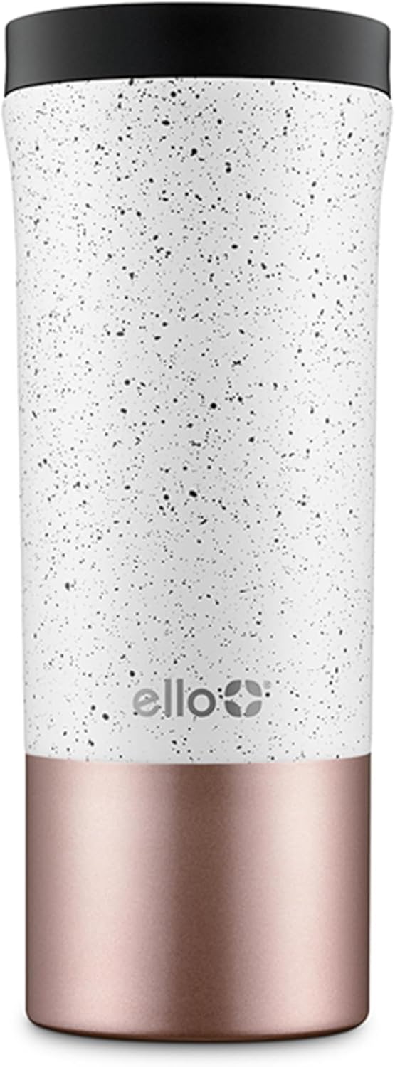 Ello Miri 16oz Insulated Stainless Steel Travel Mug with Slider Lid, Rosegold