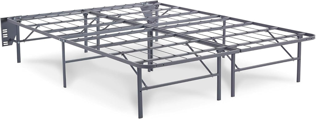 Signature Design by Ashley Mattress Riser Bed Frame, Queen, with Storage | All-in-one mattress riser foundation, 14-inch high storage platform with 12 support legs, Better than a boxspring