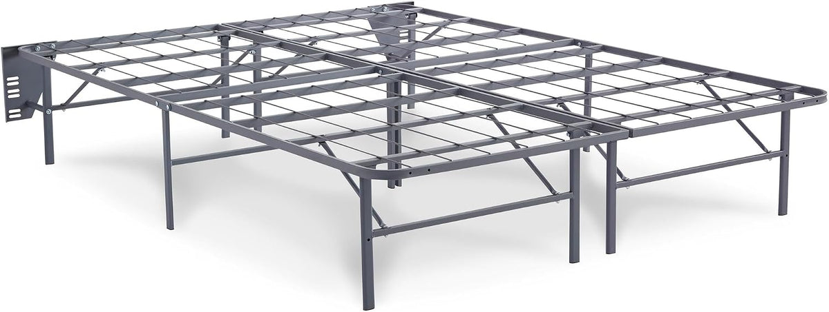 Signature Design by Ashley Mattress Riser Bed Frame, Queen, with Storage | All-in-one mattress riser foundation, 14-inch high storage platform with 12 support legs, Better than a boxspring
