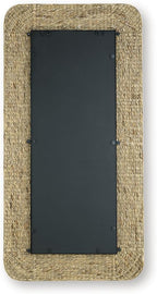 Signature Design by Ashley Norigan Casual Full Length Floor Mirror with Thick Frame, Light Brown