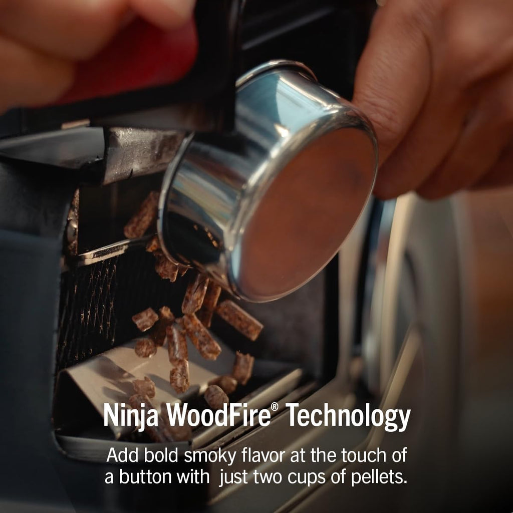 Ninja FlexFlame Grill & Smoker, Electric & Propane, 5-in-1, Black,PG301BK | Ninja FlexFlame is a 5-in-1 grill, smoker & griddle with precise 200-600°F control, fitting 3 chickens or 4 rib racks