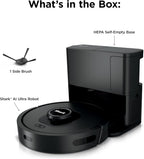 Shark AV2501S AI Ultra Robot Vacuum, with Matrix Clean, Home Mapping, 30-Day Capacity HEPA Bagless Self Empty Base, Perfect for Pet Hair, Wifi, Dark Grey