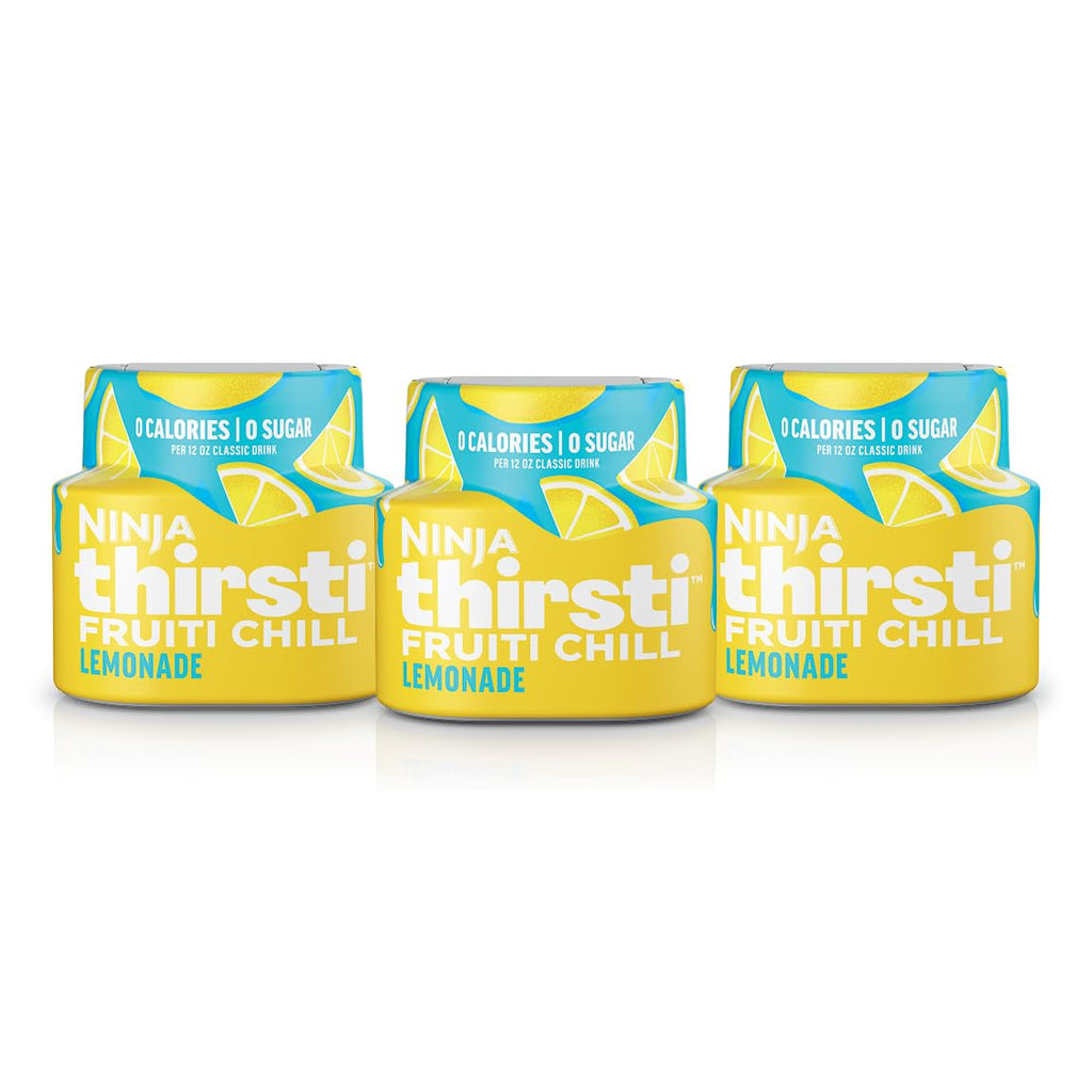 Ninja Thirsti Flavored Water Drops, Fruiti Chill Lemonade, Zero Calories | Zero Sugar, 12oz drinks, 3 Pack, Compatible with All Ninja Thirsti Drink Systems - WC1000, WC2000 & WC3000 Series, WCFLMNDAM
