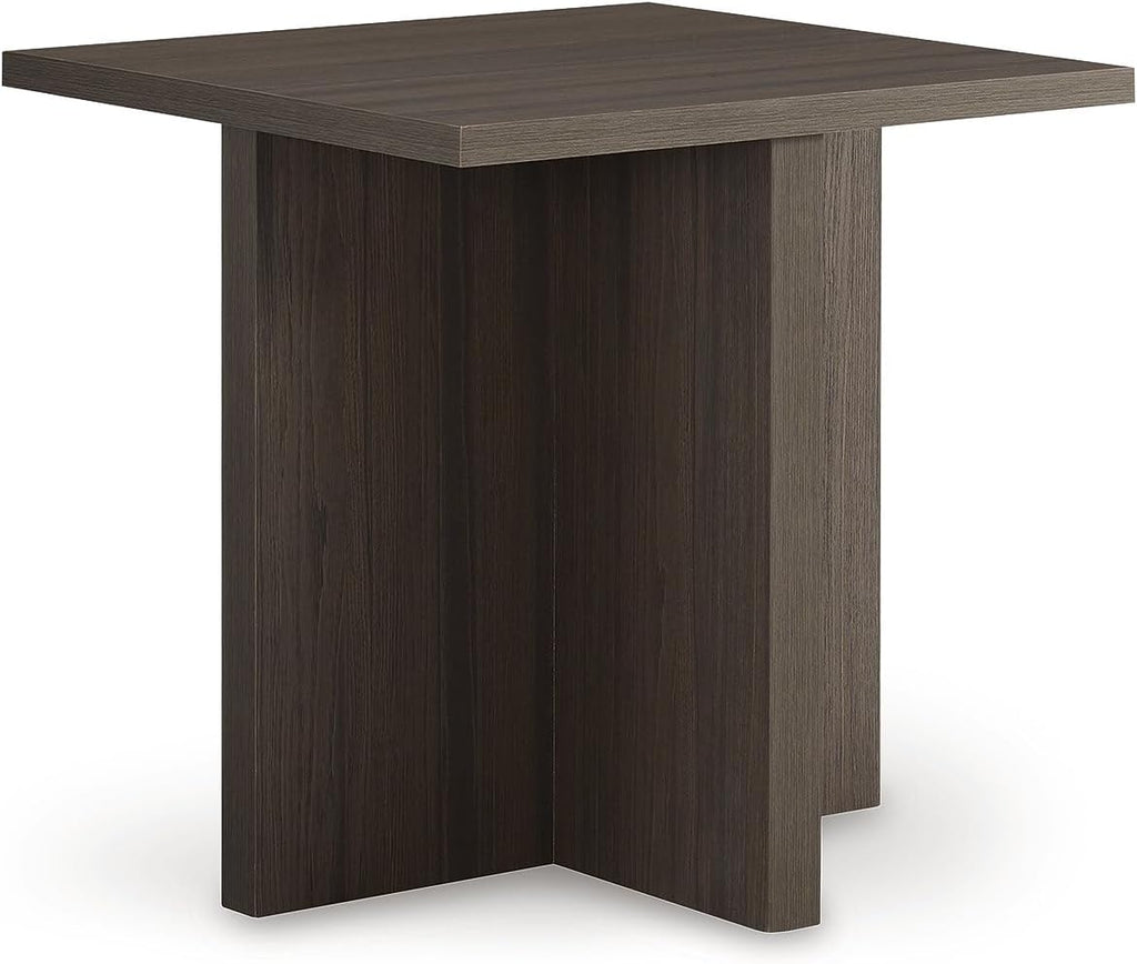 Signature Design by Ashley Zendex Contemporary Table Set with Pedestal Base, Set of 2, Dark Brown