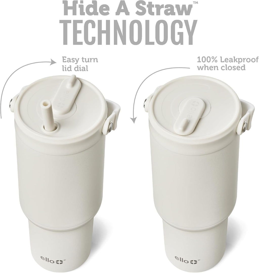 Ello Oasis Go+ 26oz Insulated Stainless Steel Tumbler with Straw, Mineral