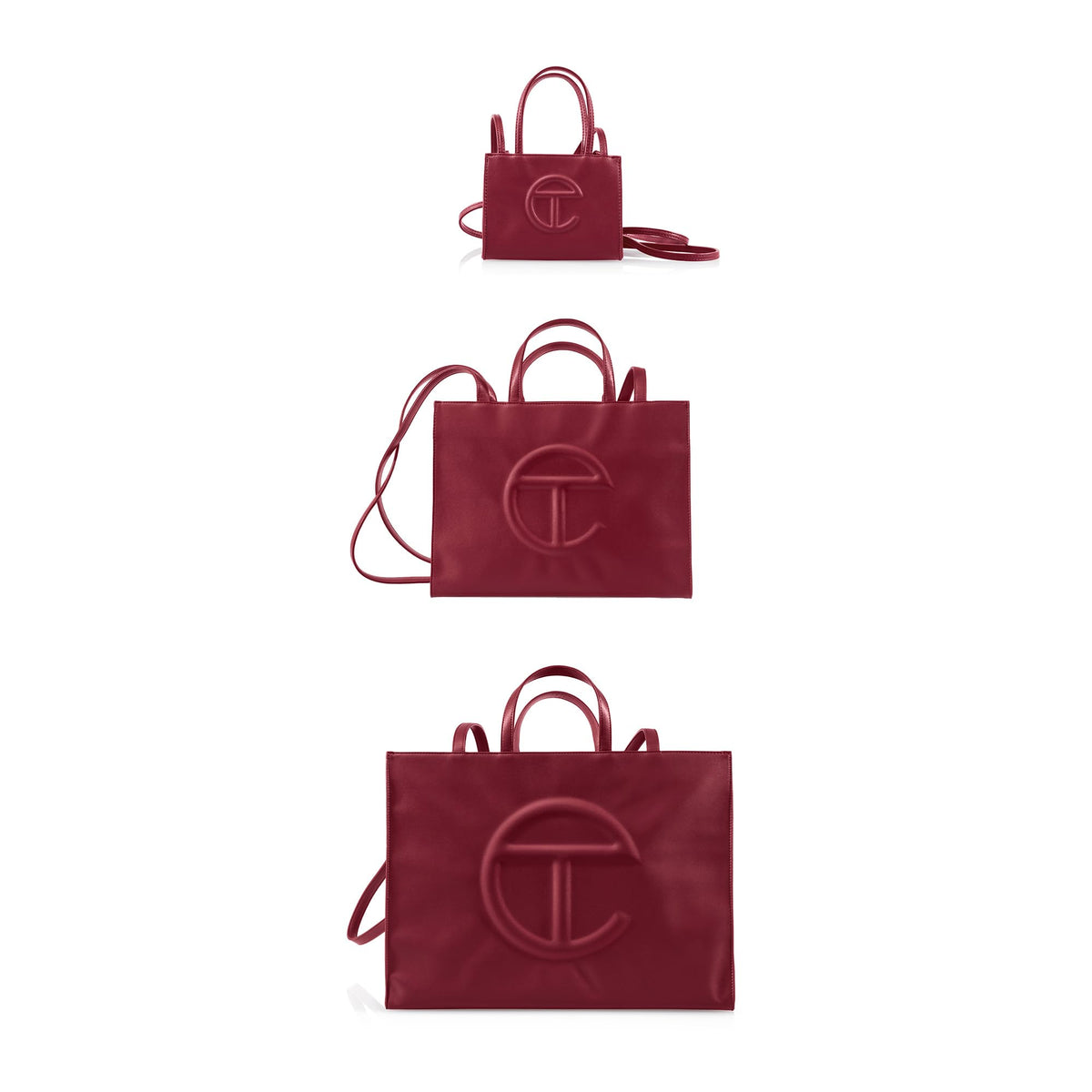 TELFAR Medium Shopping Bag - Cobalt | Unisex Faux Leather Shopping Tote with Shoulder and Crossbody Strap, Dust Bag, Magnetic Snap | Laptop-Sized | Work & Travel Ready