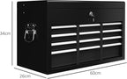 HOMCOM 6 Drawer Tool Chest Lockable Top Case 600mm x 260mm x 340mm Black