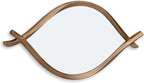 Signature Design by Ashley Bartner Accent Mirror, Gold Wavy Twisted Frame | Antiqued goldtone metal frame, Organic modern style, 4-way hanging versatility, 18x36 in size, Entryway and living room use