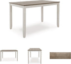 Signature Design by Ashley Skempton Counter Height Dining Table Set for 6 | 36 in counter height dining table, 24.75 in seat height, Solid wood stool frames, Two-tone wood design, Cushioned seats