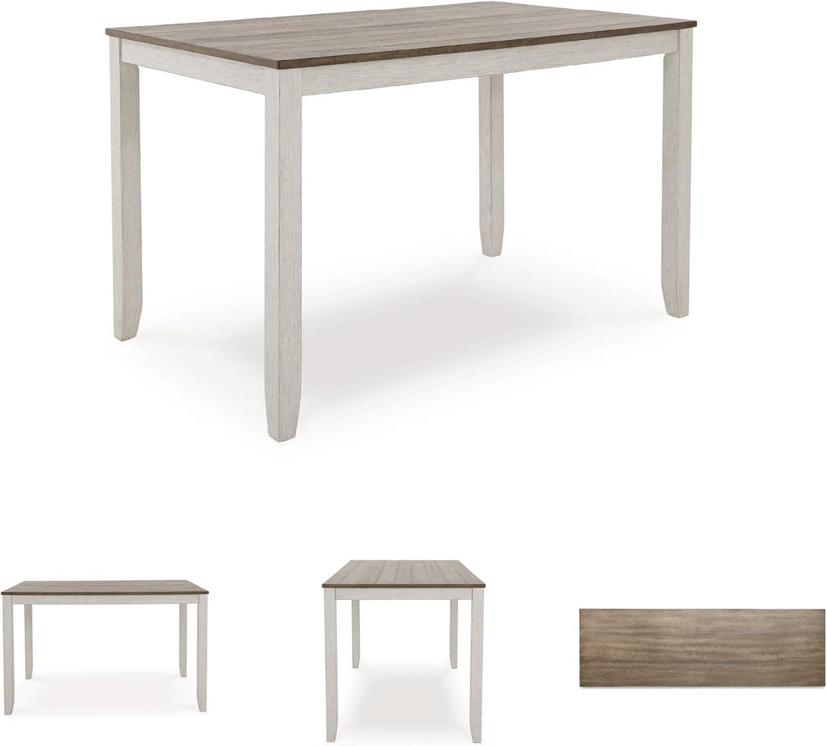 Signature Design by Ashley Skempton Counter Height Dining Table Set for 6 | 36 in counter height dining table, 24.75 in seat height, Solid wood stool frames, Two-tone wood design, Cushioned seats