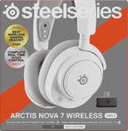 SteelSeries Arctis Nova 7 Wireless Gen 2 - Wireless Gaming Headset for PC - Compatible with PC, PS5, Switch & more - Mobile App Control - 50+ HR with Fast Charge - Mixable 2.4GHz/Bluetooth - White