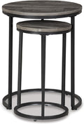 Signature Design by Ashley Gray Round Nesting Tables Set of 2