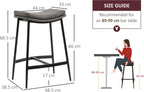 HOMCOM Breakfast Bar Stools Set of 2 Microfibre Upholstered Barstools Grey