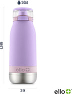 Ello Emma 14oz Insulated Stainless Kids Water Bottle with Straw, Lilac/Cashmere