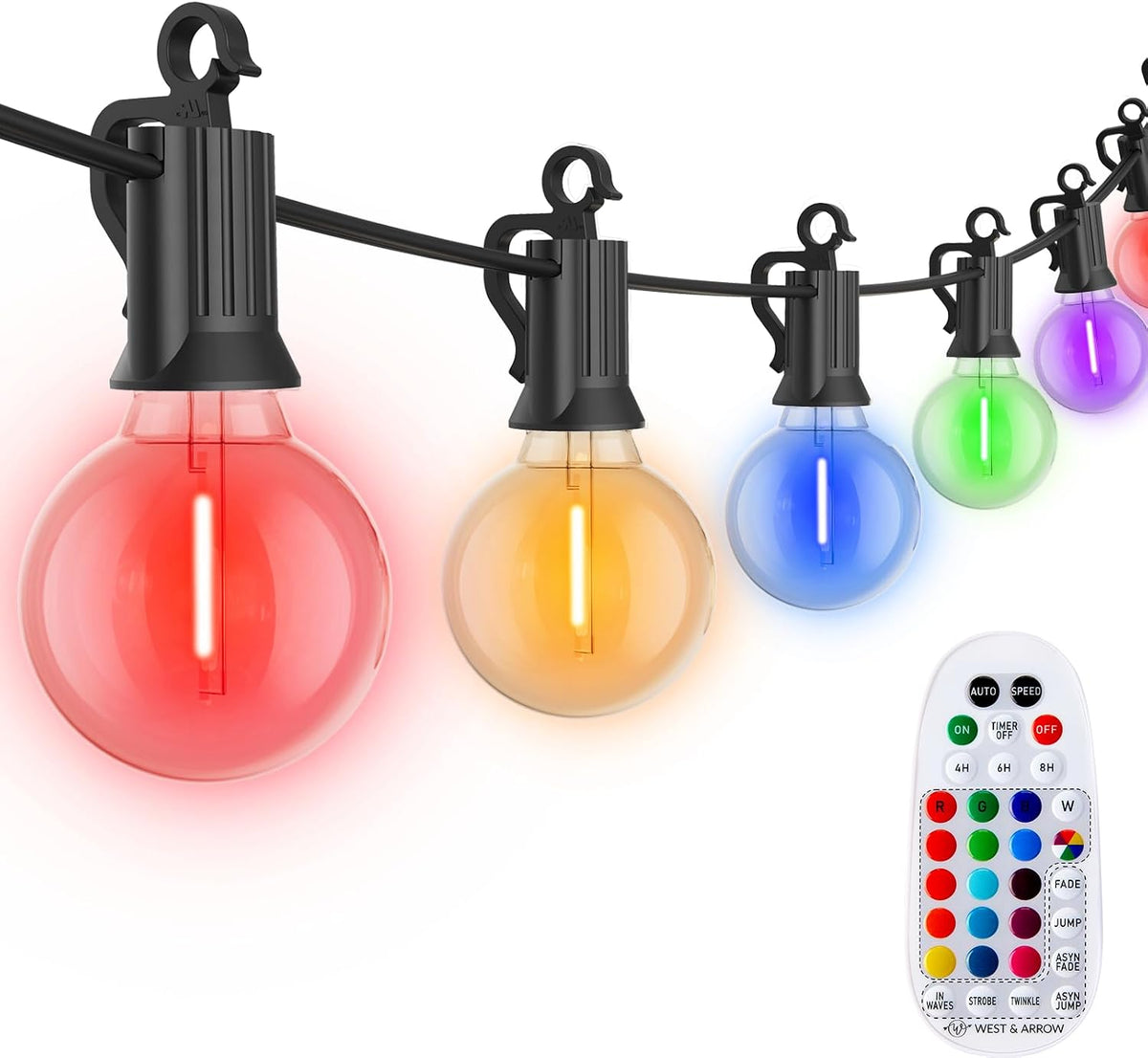 Brightown Outdoor String Lights, 29FT G40 LED IP65 Waterproof Patio Lights