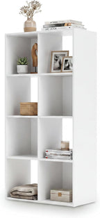 Signature Design by Ashley 8 Cube Organizer Bookcase, White | Durable engineered wood with white laminate, Contemporary styling for bedroom or living room storage, Onita Series