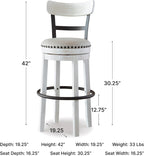 Signature Design by Ashley Valebeck 1-Piece Swivel Barstool, 30 In | Rustic white bar stools, Wood, engineered wood and metal frame, Cushioned polyester seat for pub tables, Farmhouse style