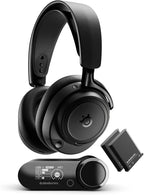 SteelSeries Arctis Nova Elite - Hi-Res Wireless Gaming Headset - 96kHz/24bit - Carbon Fiber Speakers - ANC - AI Noise Rejection - App - 2.4GHz + BT - Multi-Source Mix - OmniPlay PC+PS+Xbox - Black