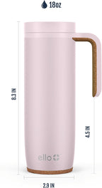 Ello Magnet 18oz Insulated Stainless Steel Travel Mug with Handle, Sonoma