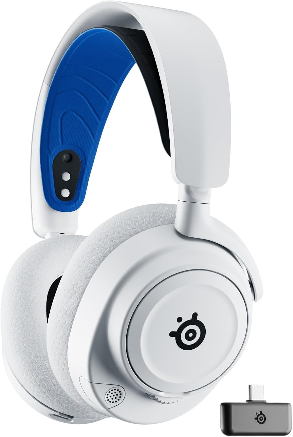 SteelSeries Arctis Nova 7P Wireless PS5 Gaming Headset - Neodymium Magnetic Drivers - Dual Wireless PlayStation & Bluetooth - 38H USB-C Battery - Gen2 AI Mic - Supports PS4, PC - White