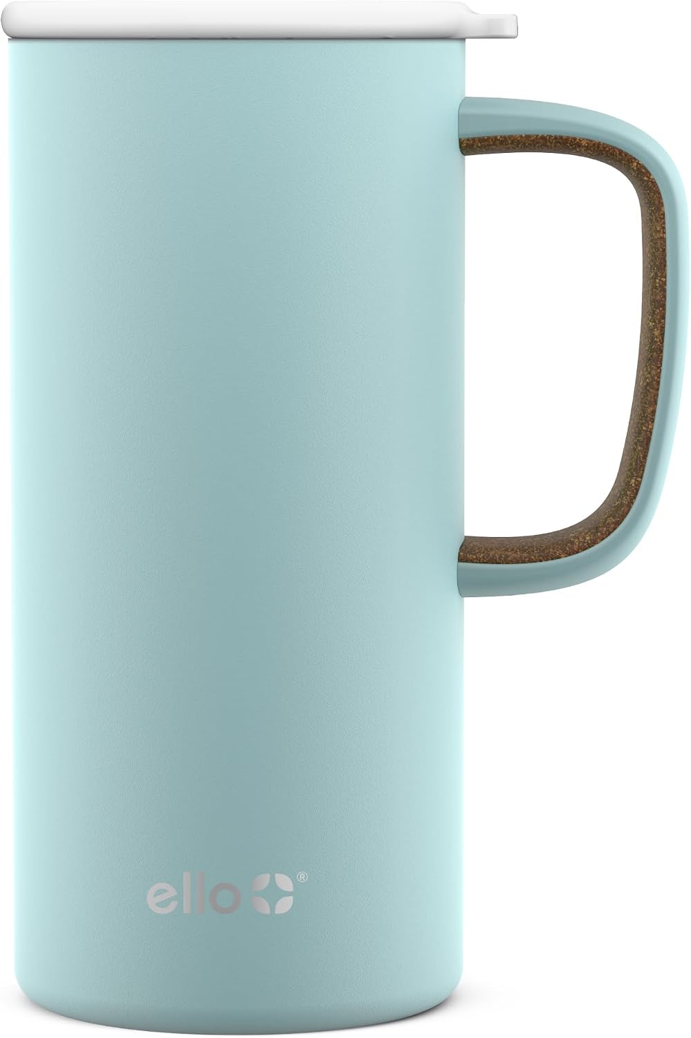 Ello Campy 18oz Insulated Stainless Steel Travel Mug with Handle, Frost