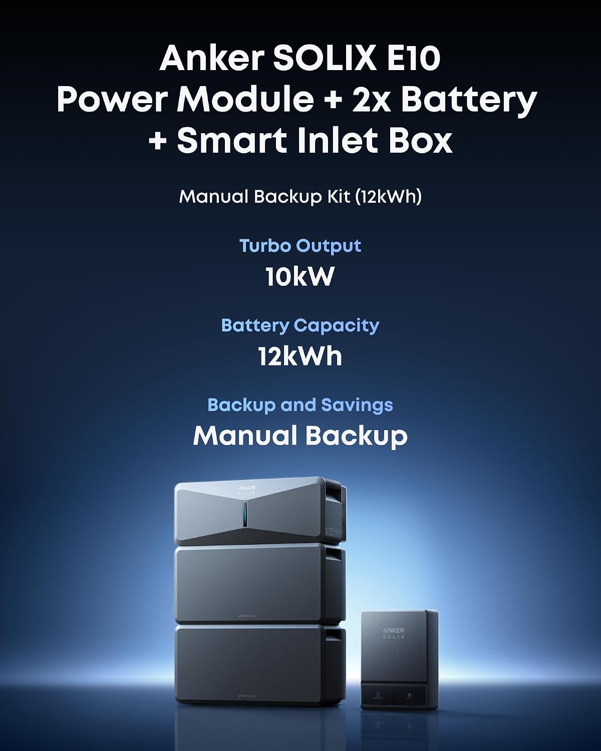 Anker SOLIX E10, Smart Inlet Box and Extra Battery, 12kWh-90kWh